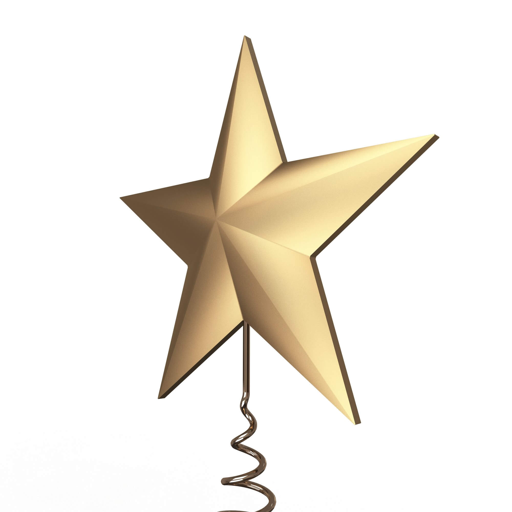 Gold Star Tree Topper 3D Model by KhaganFX