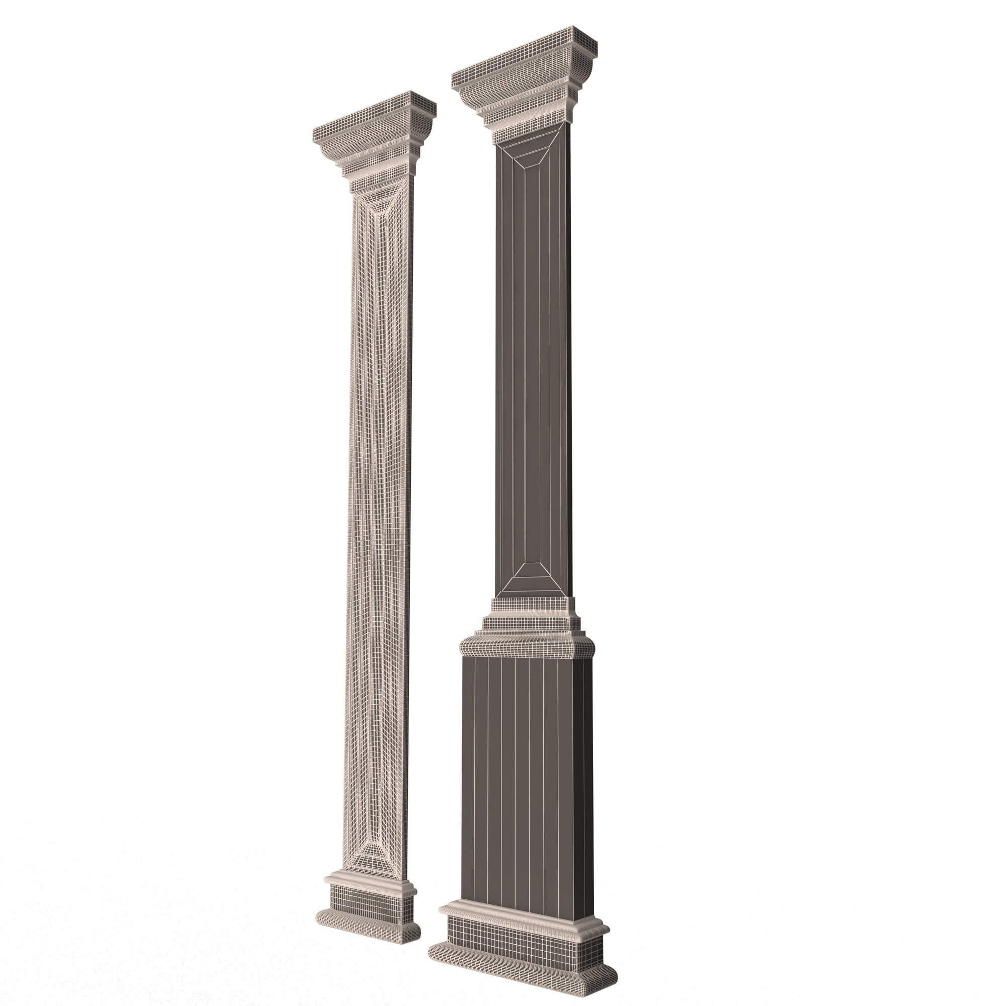 Interior-Exterior Pilasters 3D Model by KhaganFX