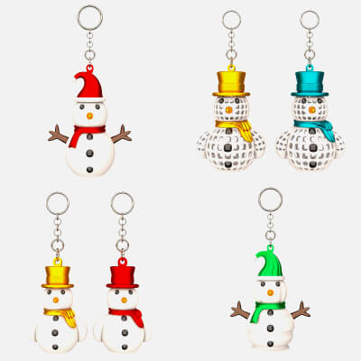 Snowman 3D Print Collection Holiday Decor and Keychains by KhaganFX