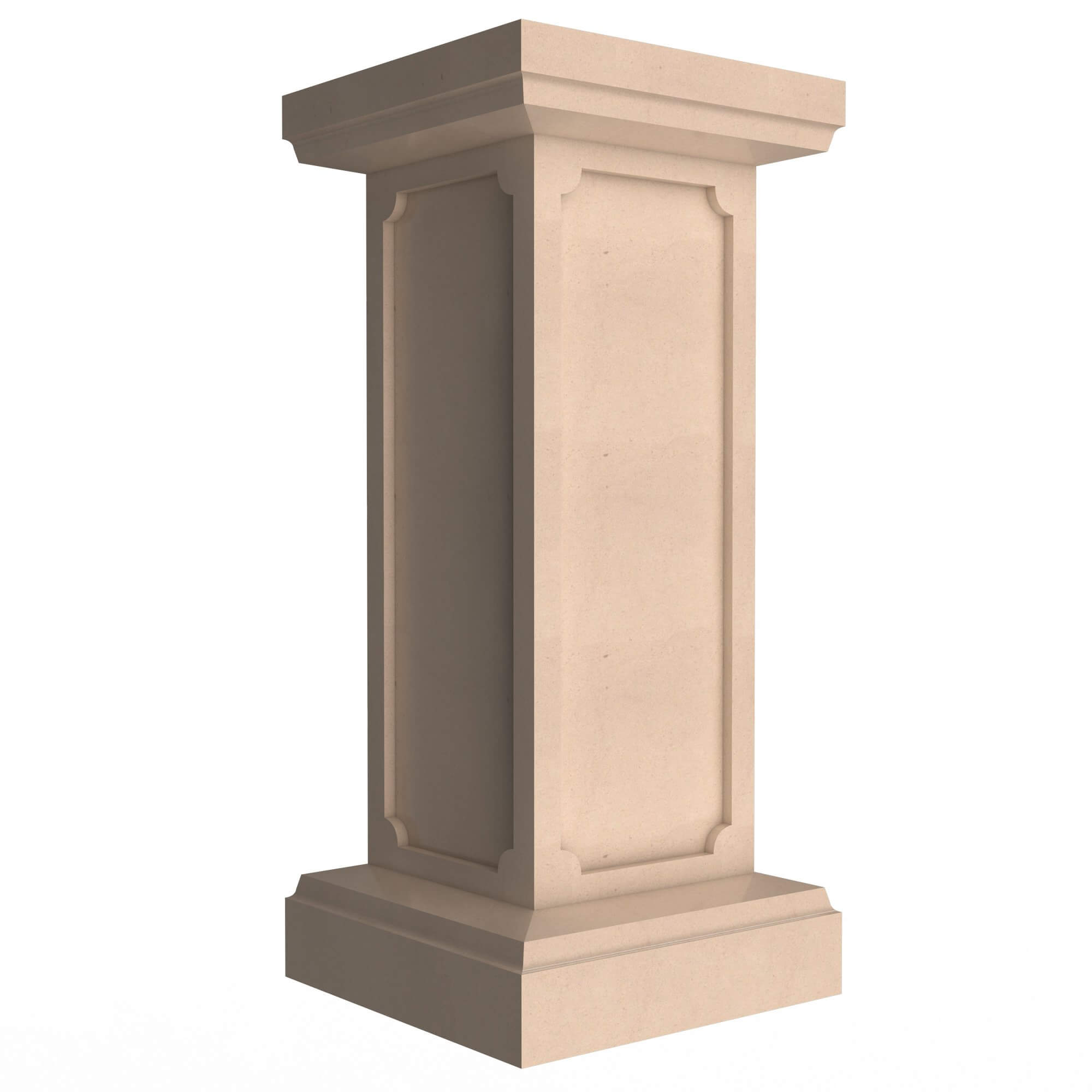 Square Column Pedestal 3D Model by KhaganFX