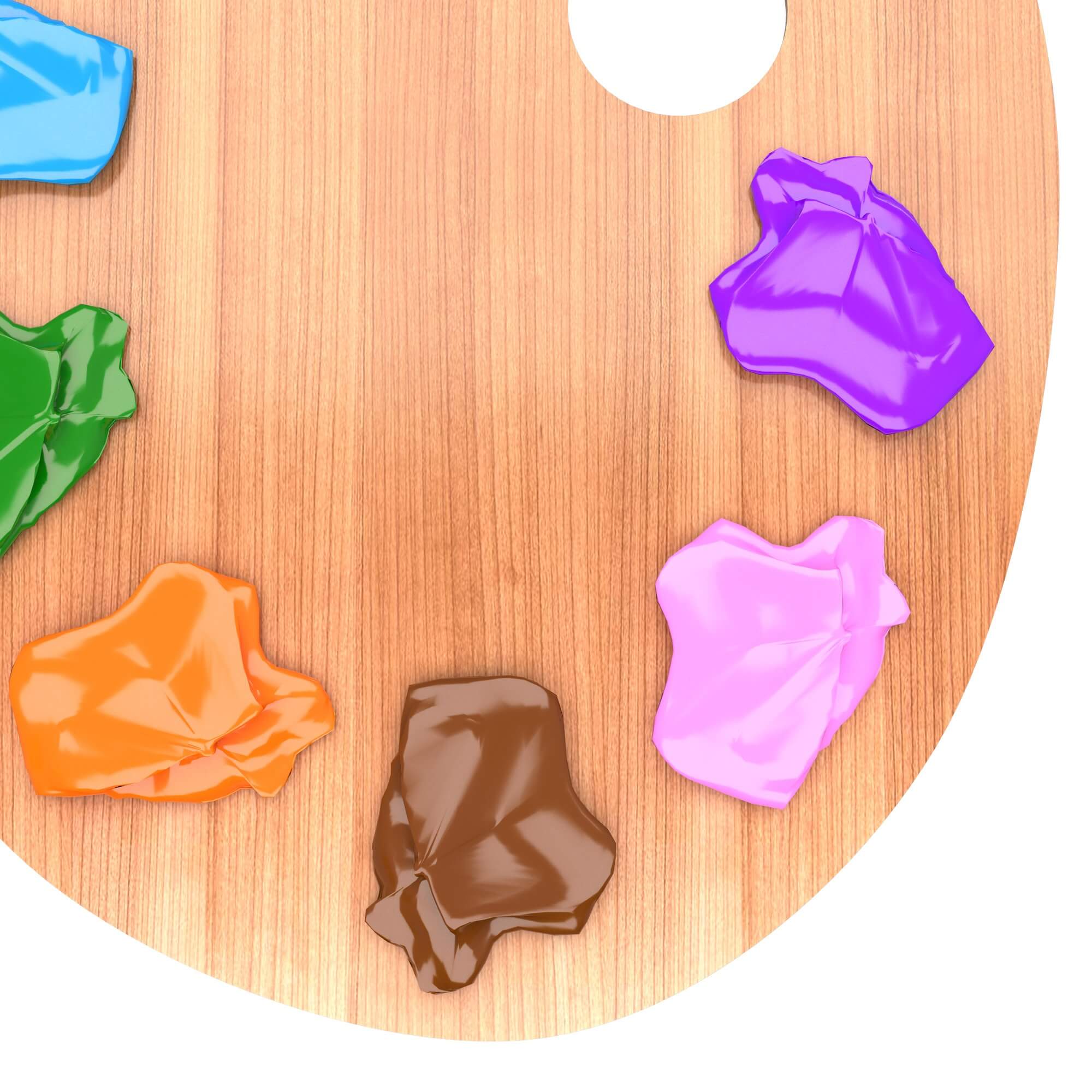 Wooden Paint Palette 3D Model by KhaganFX