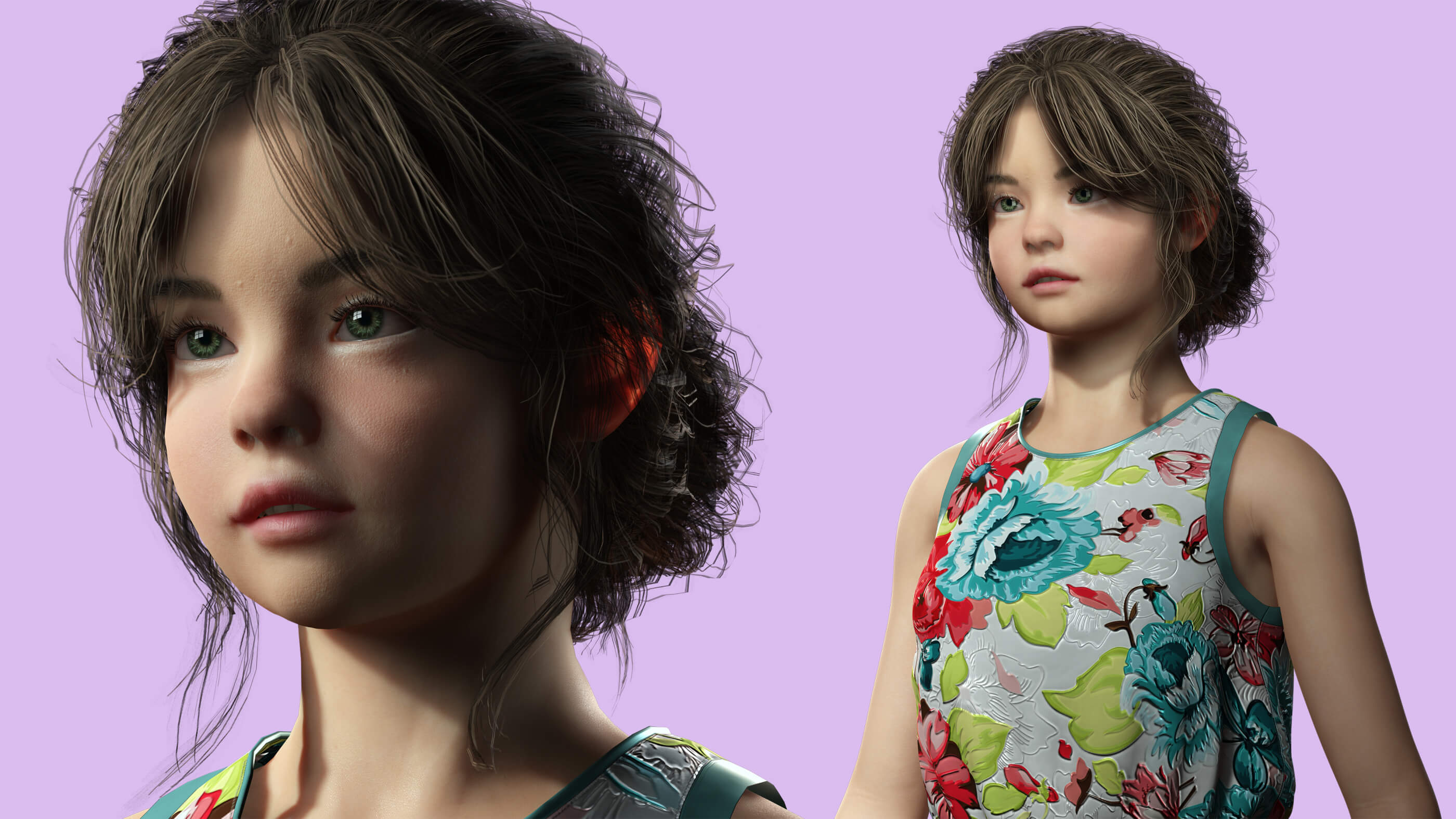 model girl sweet Angelie - Sweet Girl 3D Model by khaloui