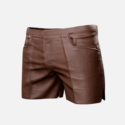 Brown Leather Shorts Game-Ready 3D Clothing