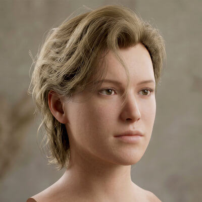 Classic Wavy Short Haircut Realtime Hair Cards