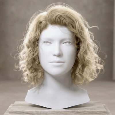 Curly Bob Hairstyle Metahuman Compatible Realistic Hair Card