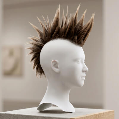 Cyberpunk Mohawk Hair Cards MetaHuman Real Time Punk Spikes