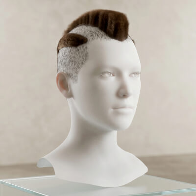 Cyberpunk Mohawk Hair Cards Real-Time Punk Hairstyle