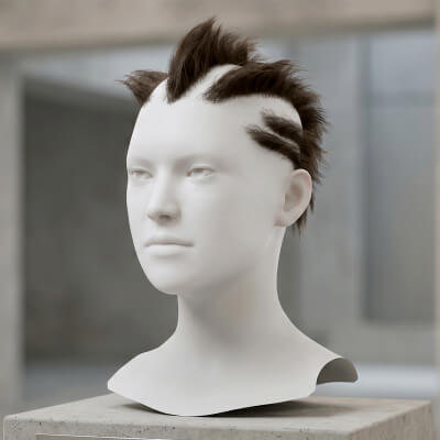 Cyberpunk Mohawk Hair Cards Real Time Tactical Punk