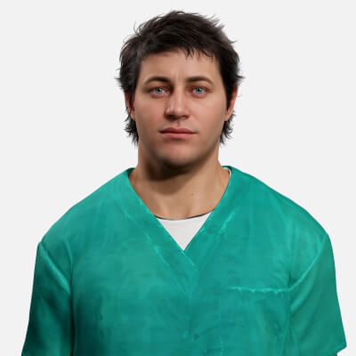 Doctor Nurse in Scrubs High-Quality