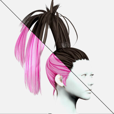 Fantasy Female Hair - Palm Hairstyle