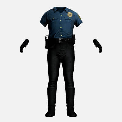 Female Airport Police Uniform - PBR Realistic Game Asset