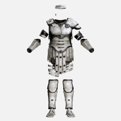Female Fantasy Gladiator Armor Set - Low Poly Game Ready