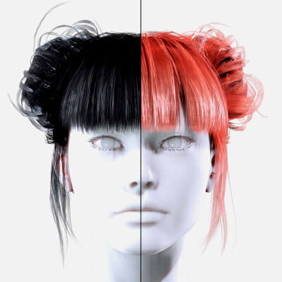 Female Hair - Double Hostess Bun