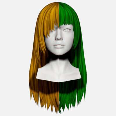 Female Hair - Long Straight Style