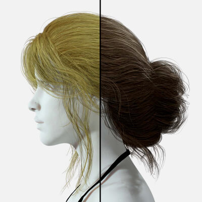 Realistic Female Hair -Bun