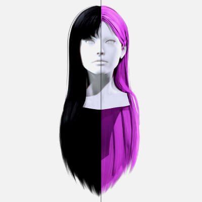 Female Long Straight Hair Free 3D Model 3D Model