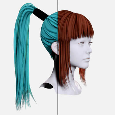 Female Ponytail Hair -Samurai Style