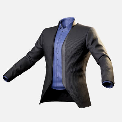 Formal Male Suit Jacket with Shirt Realistic