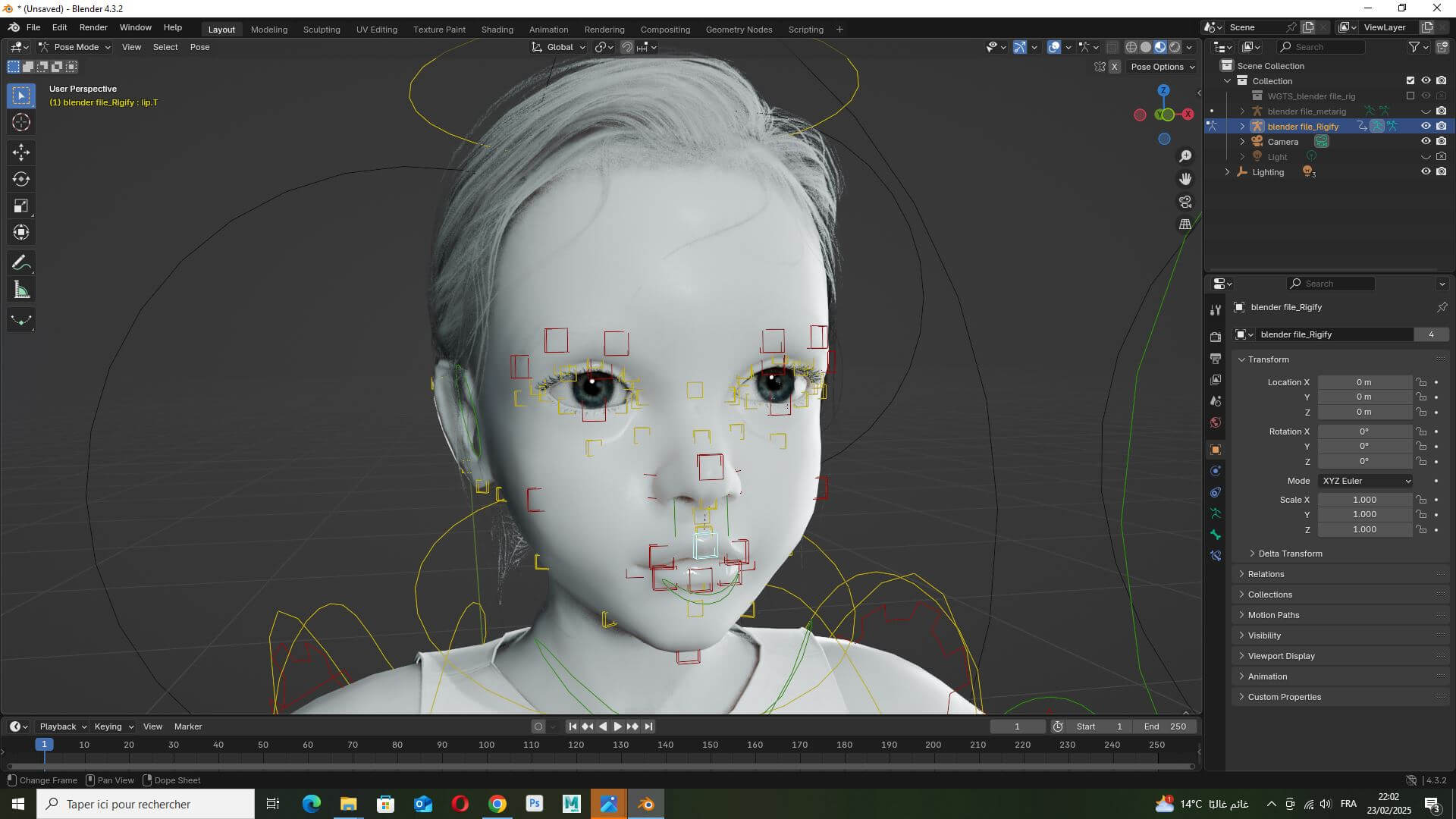 Free Rigged 3D Girl Character Game Animation Ready by khaloui