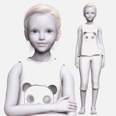Free Rigged 3D Girl Character Game Animation Ready