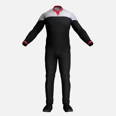 Futuristic Racing Driver Outfit - Black White Pilot Suit