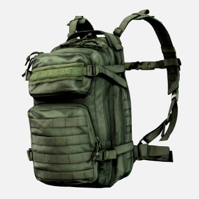 Green Combat Backpack Realistic 3D Military Mode