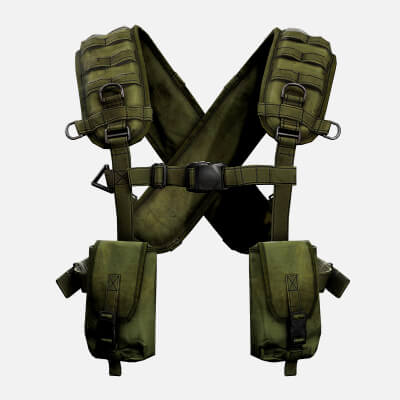 Green Tactical Harness Realistic 3D Model Low-Poly