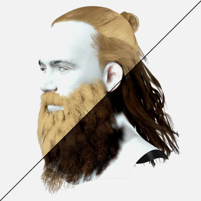 Half Bun and Long Male Hair