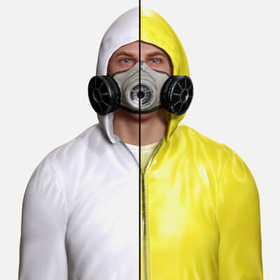 Hazmat Suit Realistic Man Rigged Game Ready