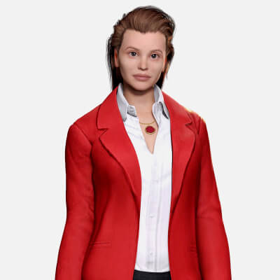 Jumana - Business Woman With Red and Black Suit