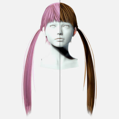 Long Up Pigtail - Female Hair Style