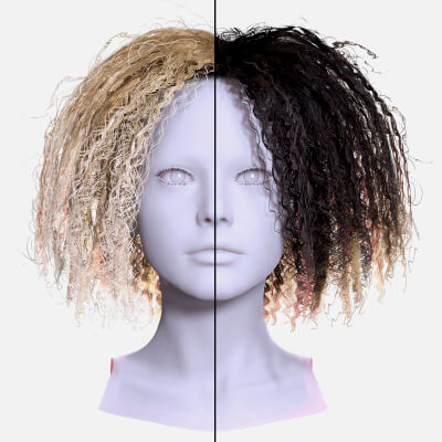 Messy Curly Afro Hair - Voluminous 3D Female Hairstyle