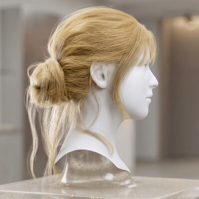 Messy Ponytail with Bangs Hair Cards metahuman Compatible
