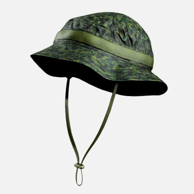 Military Bucket Hat - Woodland Camo Style