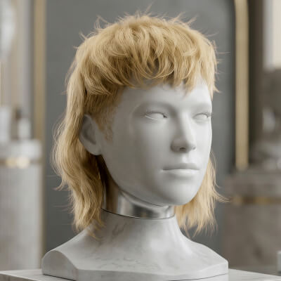 Modern Mullet Hairstyle Hair Cards metahuman Compatible