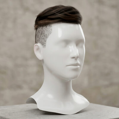 Modern Undercut Hair Cards Metahuman Real Time