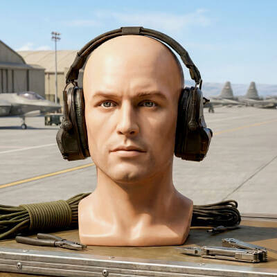 Old Combat Earmuffs With Microphone