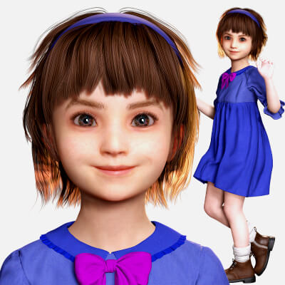 Olivia - Tiny Treasures Cute Child in a Blue Robe