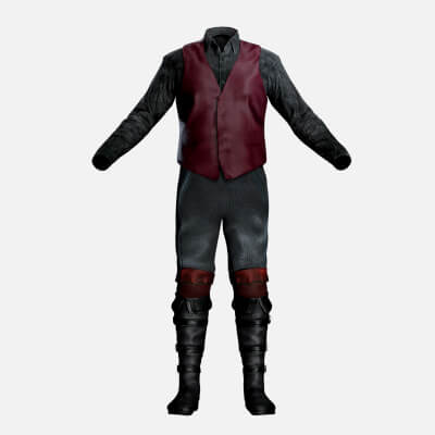 Pirate Captain Outfit - Game Ready Realistic Clothing Set