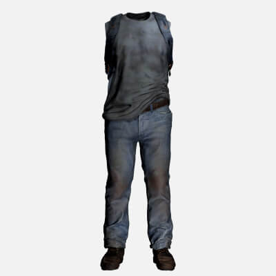 Post-Apocalyptic Female Survivor Outfit Jeans-Tank Top B