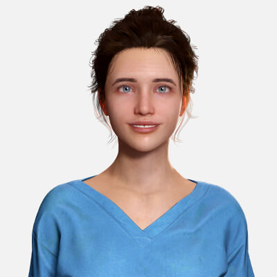 Professional Nurse in Scrubs Realistic Rigged 3D Model