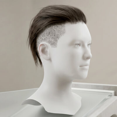 Punk Undercut Hair Cards for MetaHuman Compatible