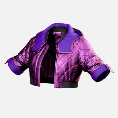 Purple Puffer Crop Jacket