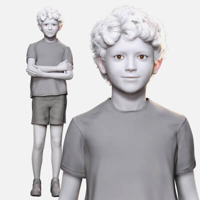 Realistic 3D Child Character Free Ready for Animation