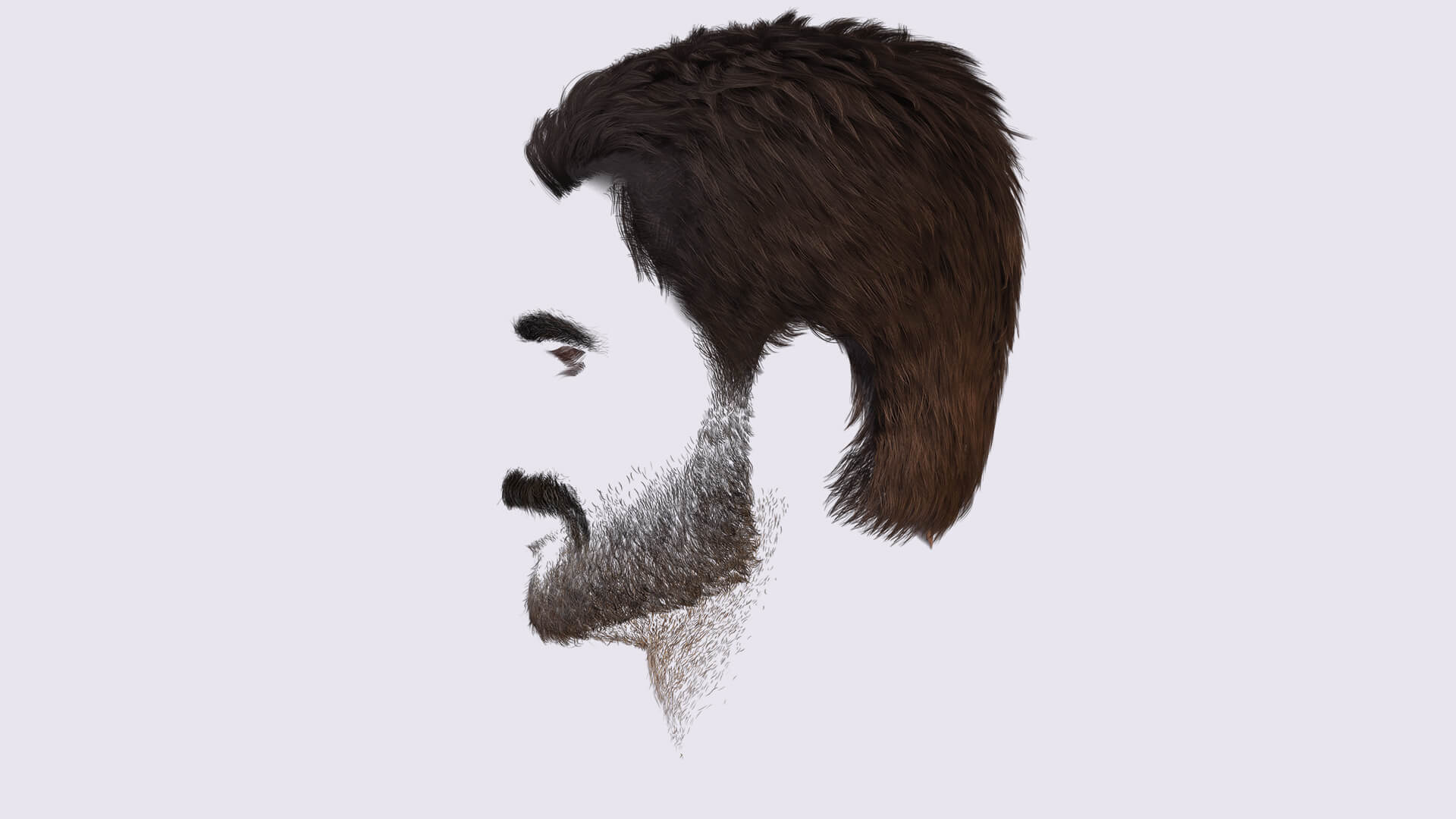 Mustache Rendered Realistic Realistic 3D Male Hair Beard Mustache Game CGI Ready by khaloui