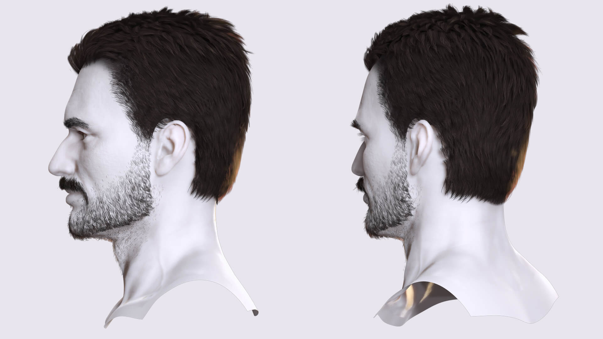 Mustache Rendered Realistic Realistic 3D Male Hair Beard Mustache Game CGI Ready by khaloui