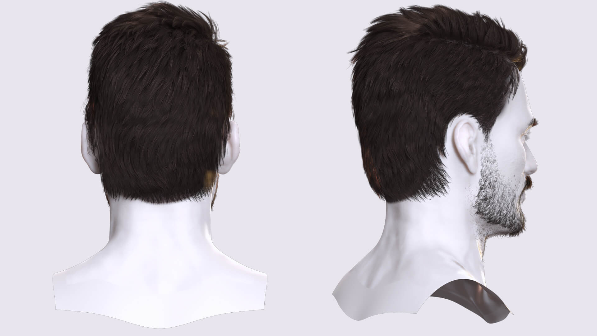 Mustache Rendered Realistic Realistic 3D Male Hair Beard Mustache Game CGI Ready by khaloui