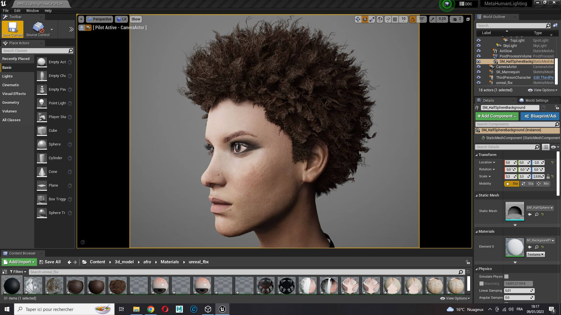 African Woman With Afro - 3D Model by khaloui