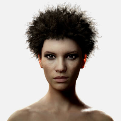 African Woman With Afro - 3D Model by khaloui