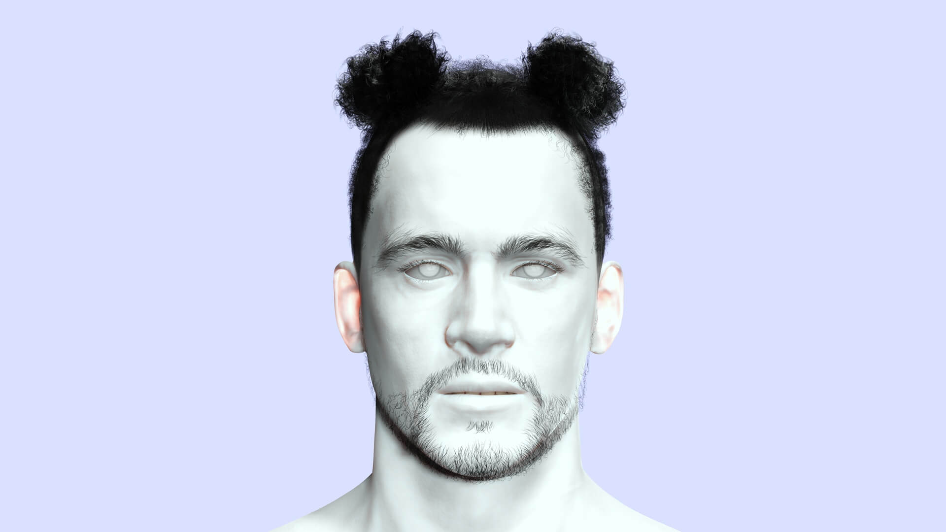 Realistic Afro Man Hair - 3D Model by khaloui